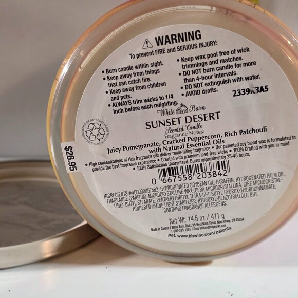 White Barn Sunset Desert 3-wick Candle NEW - Picture 2 of 3